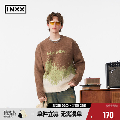 【INXX】Standby潮牌新品渐变提花针织衫男女同款毛衣XME4061427