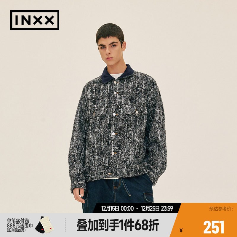 【INXX】Standby潮牌秋复古感仿皮草牛仔外套男女同款XME3141293