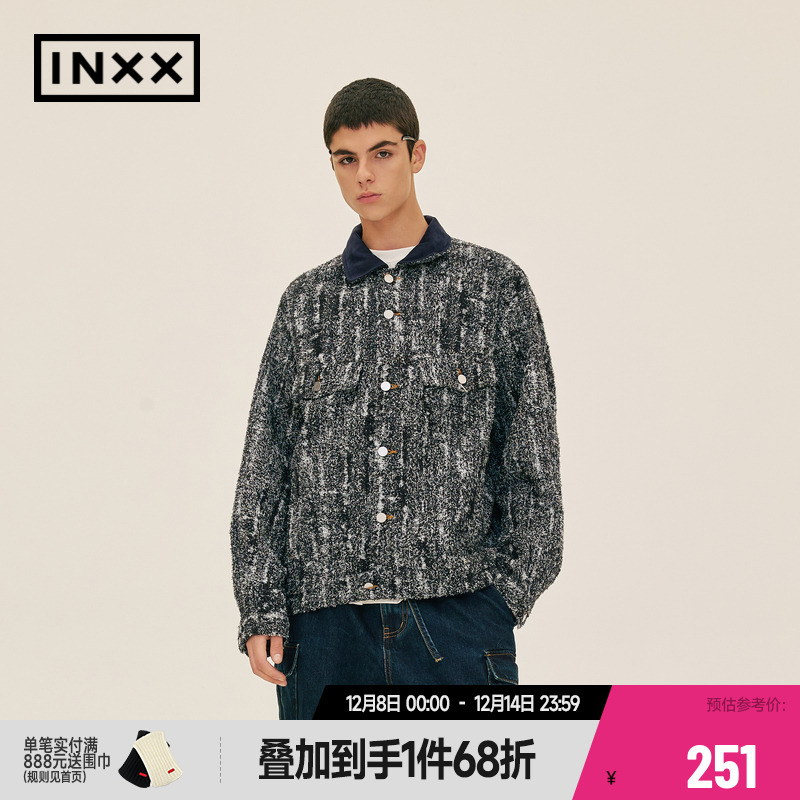 【INXX】Standby潮牌秋复古感仿皮草牛仔外套男女同款XME3141293
