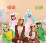 Детский динозавр, зимняя фланелевая удерживающая тепло демисезонная пижама для мальчиков, семейный стиль