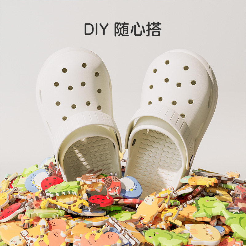 hotmarzz/黑玛洞洞鞋女外穿夏季网红爆款厚底踩屎感居家包头拖鞋
