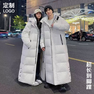 中戏超加长过膝脚踝羽绒服校服艺考LOGO定制团体工作服工装 厚外套