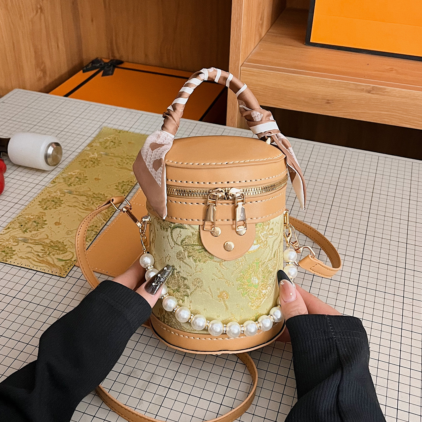 民族风串珠水桶包diy手工材料包