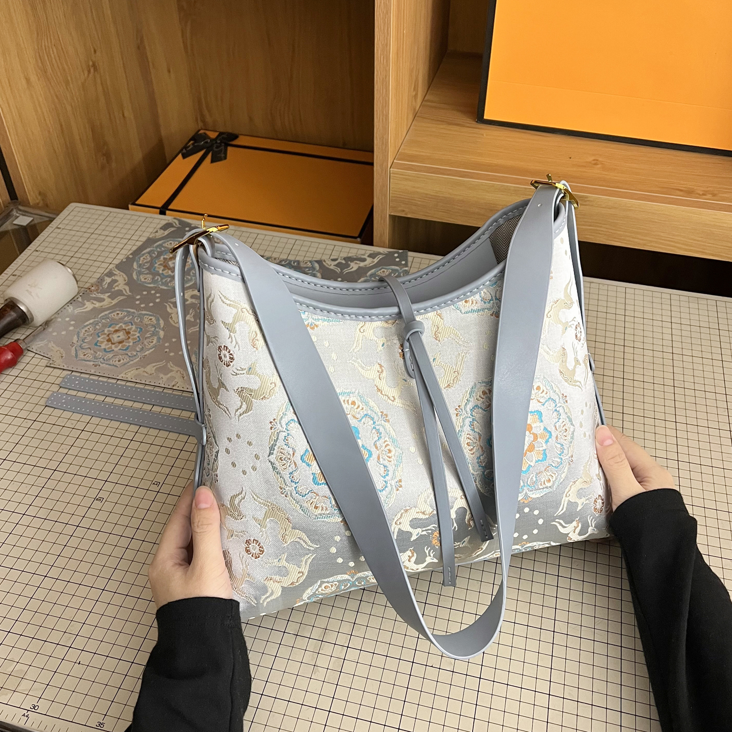 喵小咪国风托特包diy自制材料包