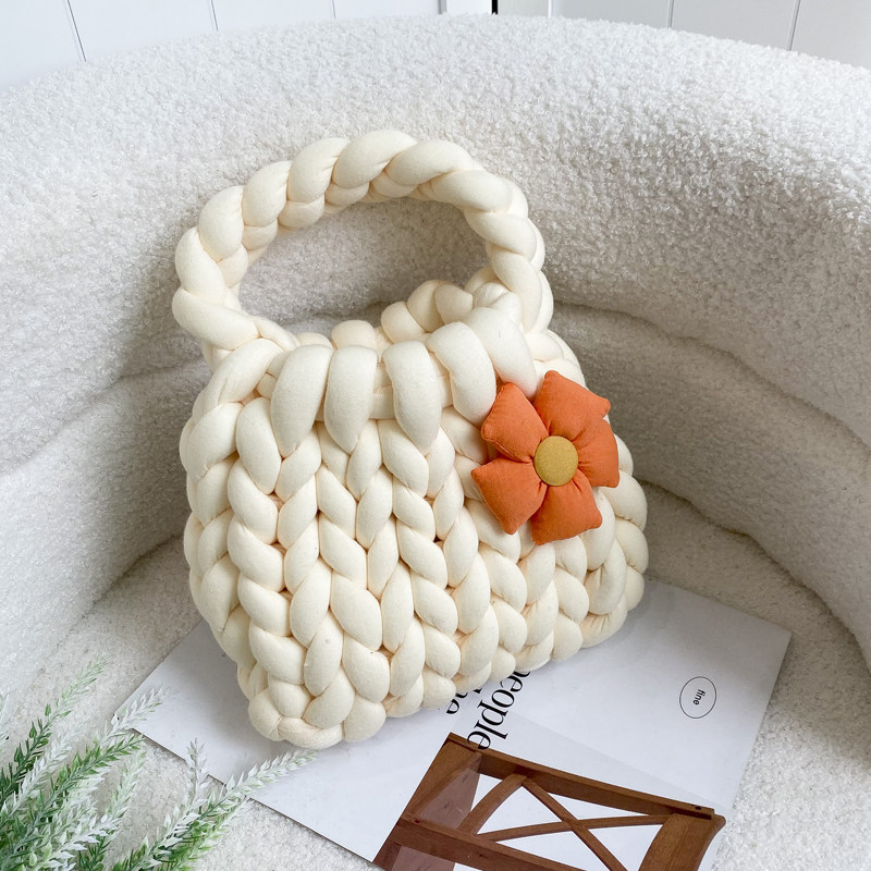 粗毛线diy手工编织包包自制材料包手提女包毛线花朵送女朋友礼物,箱包皮具/热销女包/男包,通用款女包,淘宝优惠券,粉丝福利购,淘宝优惠卷