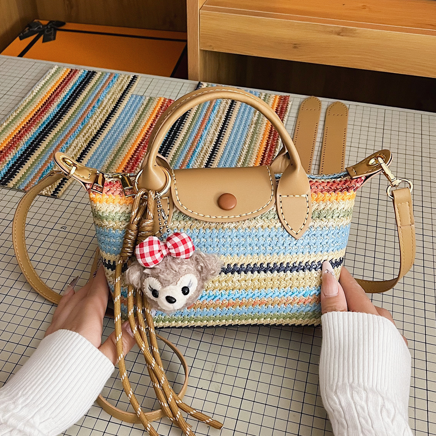 饺子包手工编织包包自制diy材料