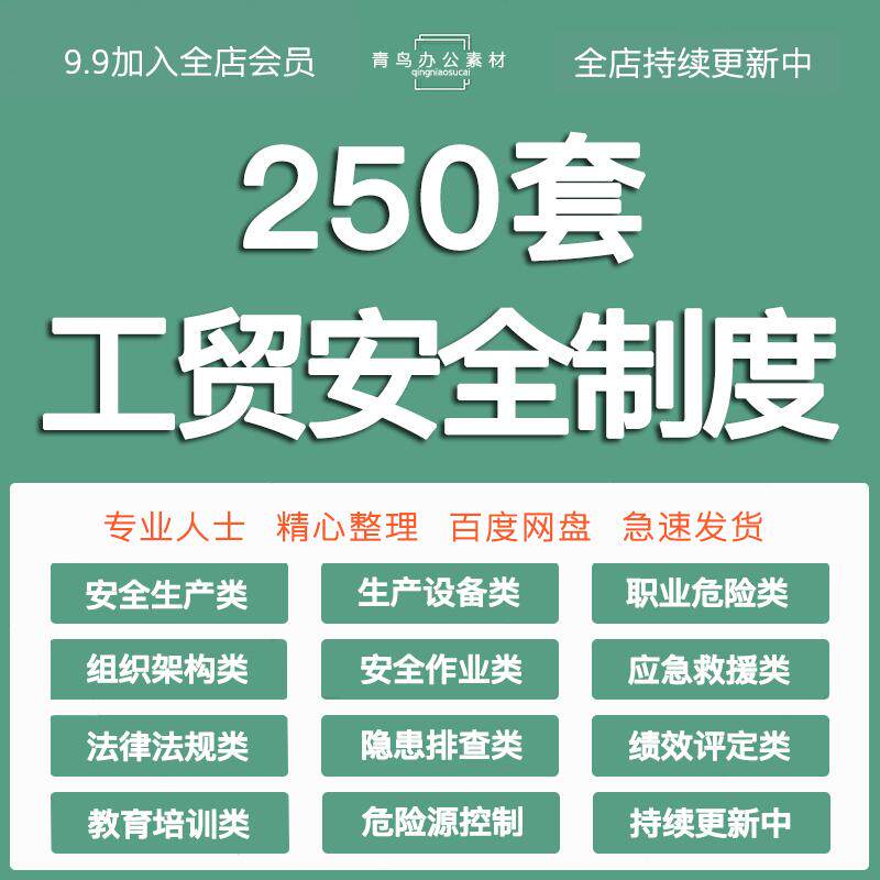 工贸企业安全生产标准化达标电子资料模板管理制度文件含记录台账