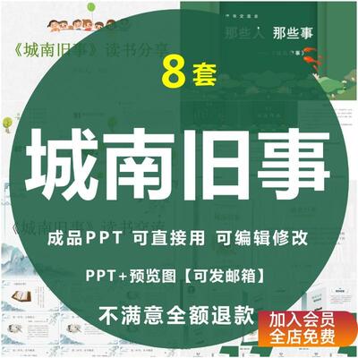 城南旧事PPT读书分享会名著导读后感交流赏析成品PPT可编辑修改