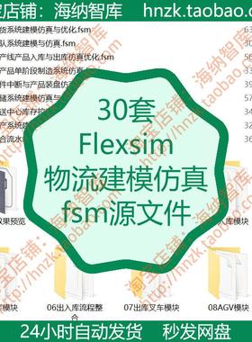 Flexsim物流建模仿真fsm源文件优化仓库配送中心配货分拣系统仓储