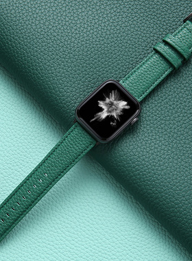 适用iwatch10表带apple watch9苹果手表iwatch ultra2 8/7/6/5/4/se代男女生个性创意46/45mm橙色荔枝纹真皮