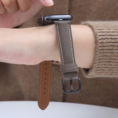 适用苹果iwatch表带真皮