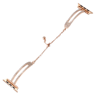 索柯适用苹果手表表带Apple watch10代金属不锈钢6SE7/8/9代表链iwatch Ultra2轻奢链条带钻潮流时尚45mm手镯