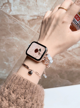 索柯适用iwatch10表带苹果手表带applewatch9金属不锈钢表链S87654321代Se高级感时尚46/40/42mm女款手链