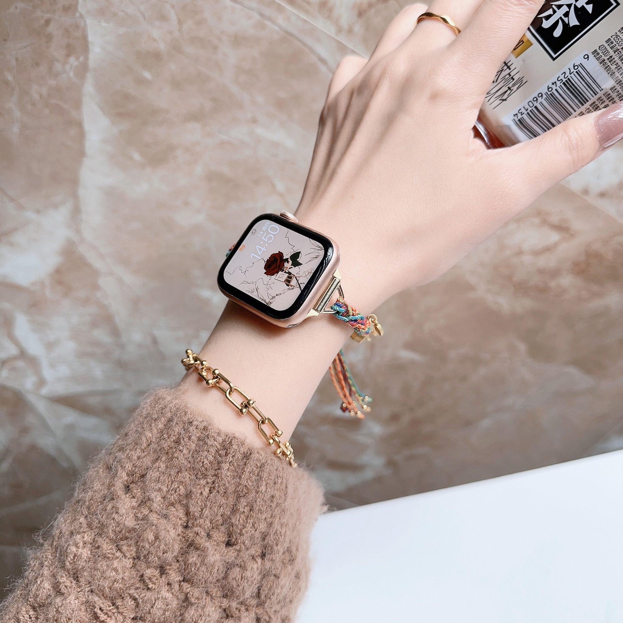【国潮】索柯适用于Apple watch表带创意智能iwatchS10表带苹果原创S9/8/7/6/5/4/SE高级ultra2手腕带民族风