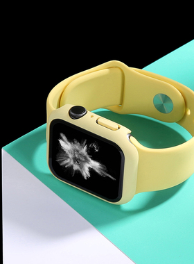 适用apple watch9运动表带iwatch8表带4/5/6/7/SE代硅胶苹果智能手表保护套42mm男女iphone series41/45表带