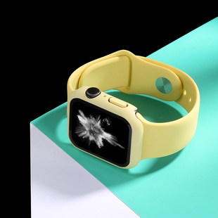 适用apple watch9运动表带iwatch8表带4/5/6/7/SE代硅胶苹果智能手表保护套42mm男女iphone series41/45表带