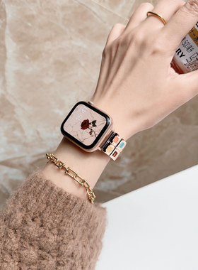 索柯适用iwatchs10表带小众高级感s9苹果s8手表s6s5s4s3手表带女生applewatchs7夏天金属i小香风女款手链
