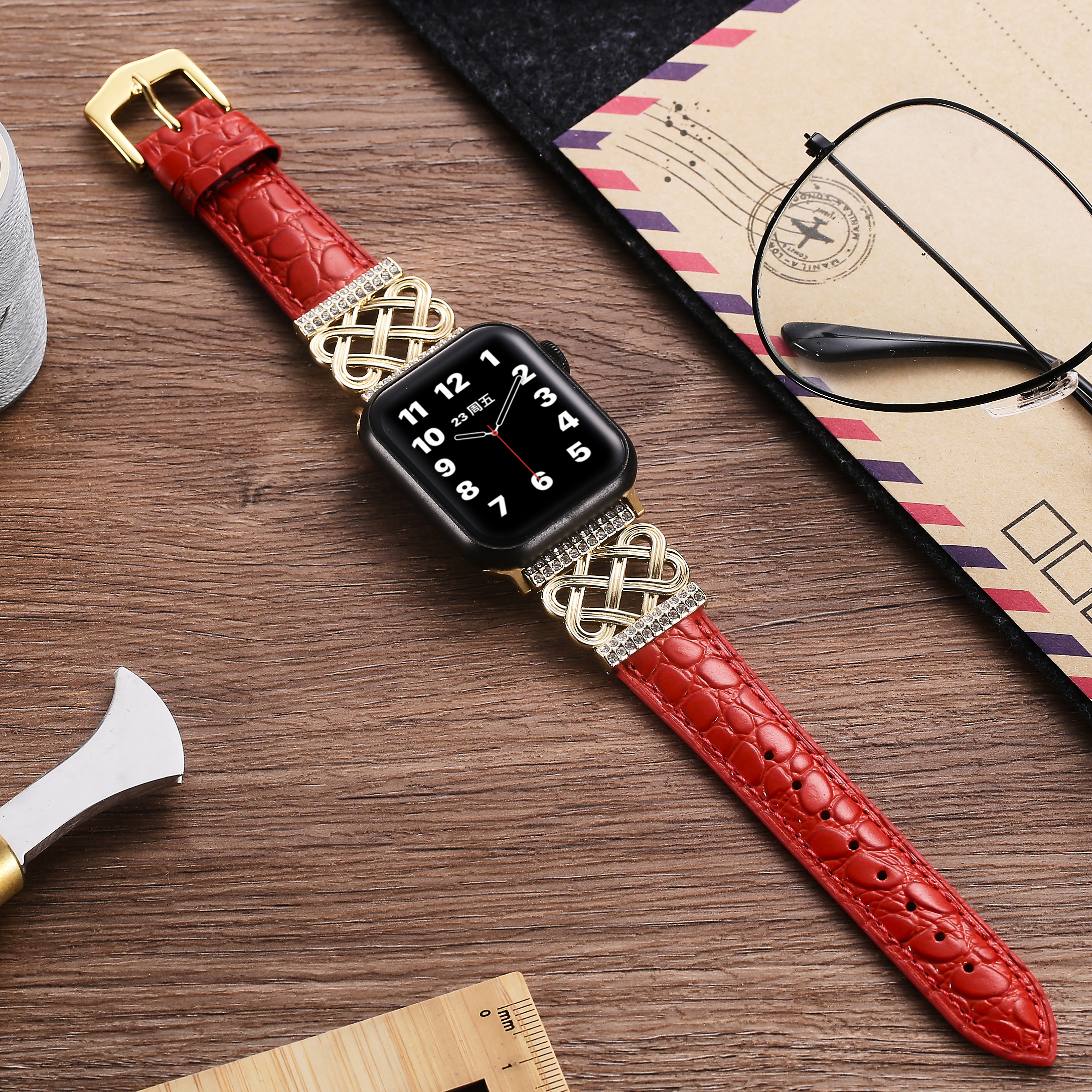 适用applewatch11代真皮表带
