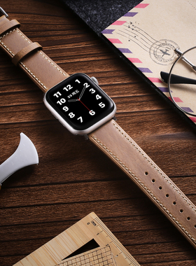 索柯适用苹果真皮手表带小牛皮applewatch11个性复古舒适46mm表带高级感41/40mmiwatchs9s8s7s6s5s4s