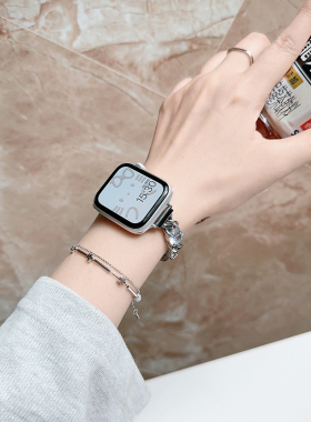 索柯夏季新款〔清冷破碎感〕适用apple watchS10/S9/S8镶钻巴洛克表带iwatch7苹果手表se/6/5/4代42/45mm女