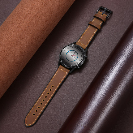 适用于HUAWEI WATCH GT5Pro ECG款华为手表疯马纹皮表带watch真皮荣耀magic替换带2pro运动版男款非原装GT3