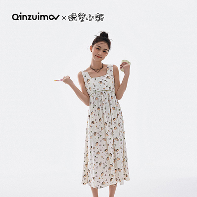 亲嘴猫蜡笔小新吊带睡裙女夏季