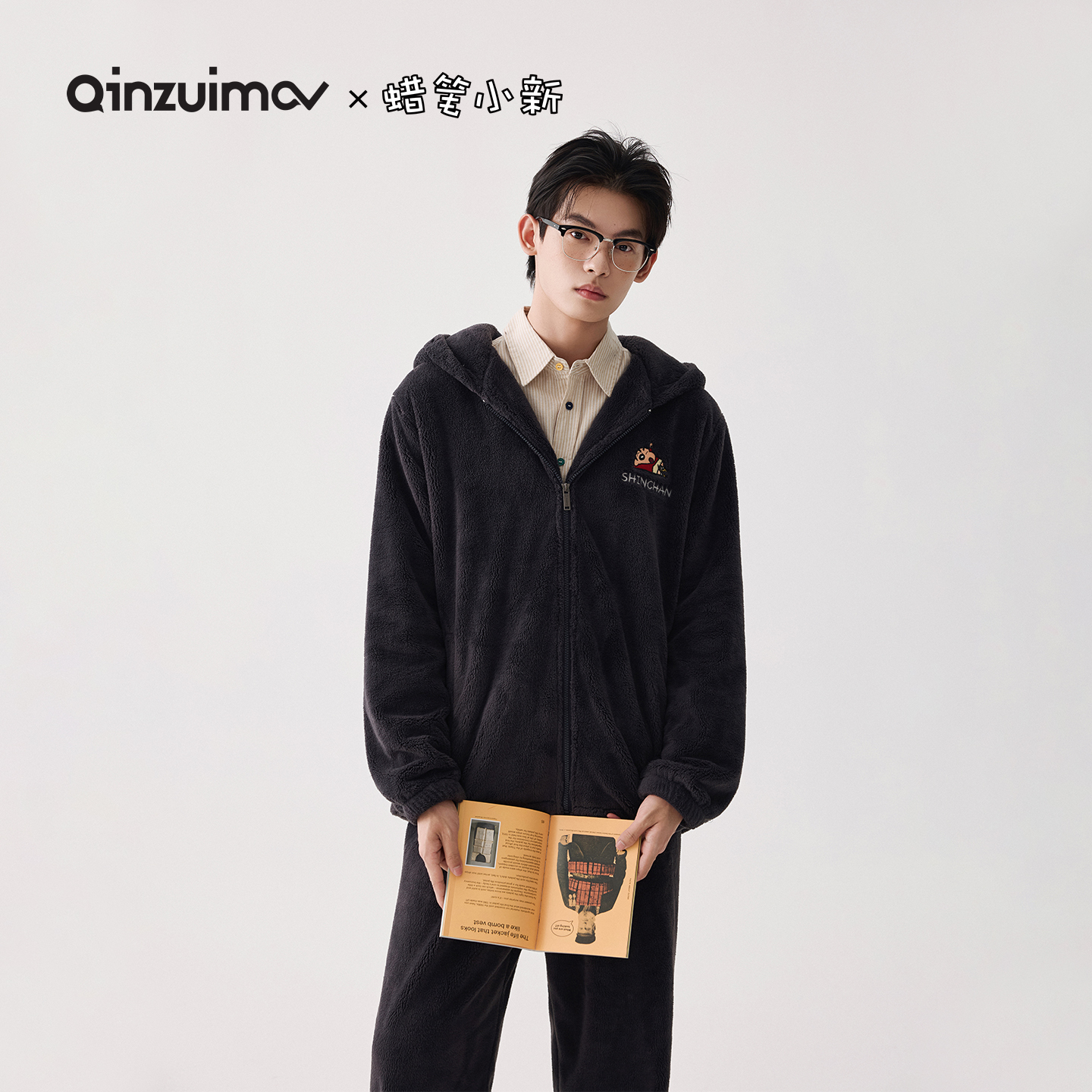 亲嘴猫暖暖绒可外穿休闲睡衣套装