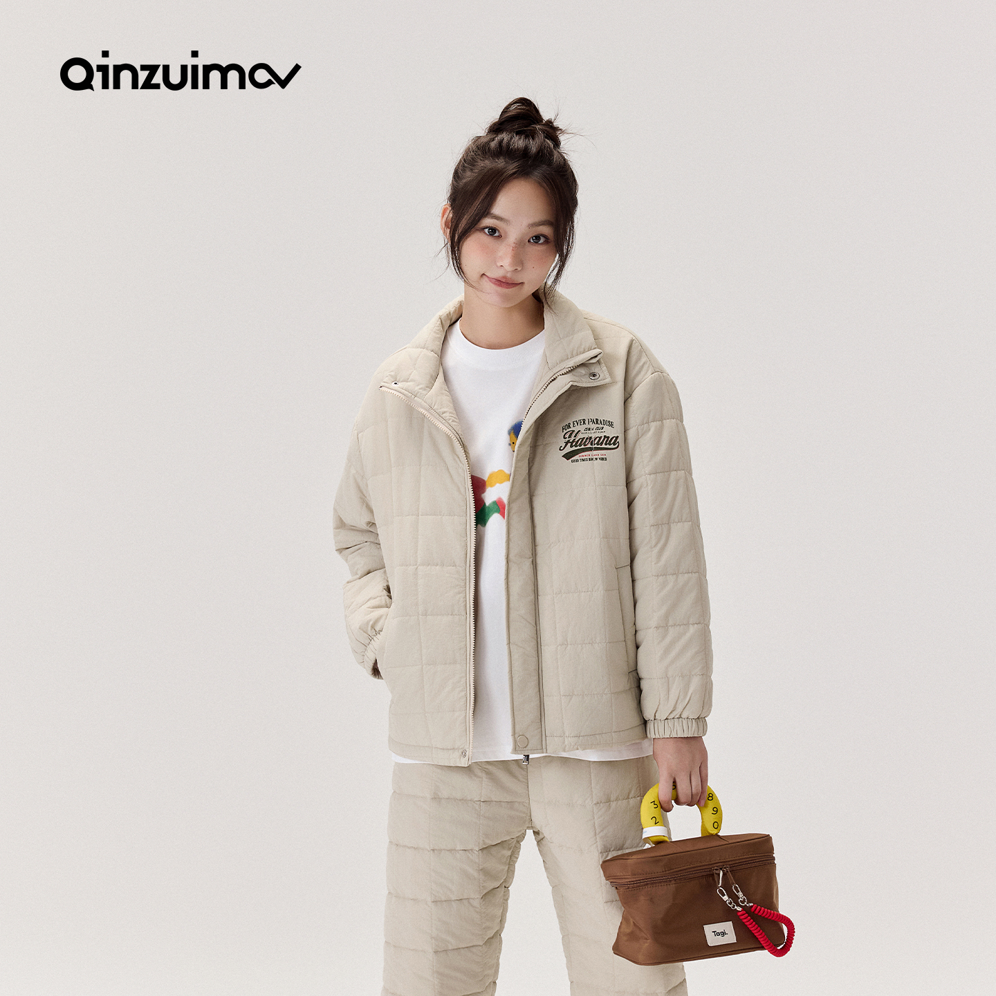 亲嘴猫新款三层加厚夹棉保暖可外穿休闲少女长袖睡衣家居服套装冬