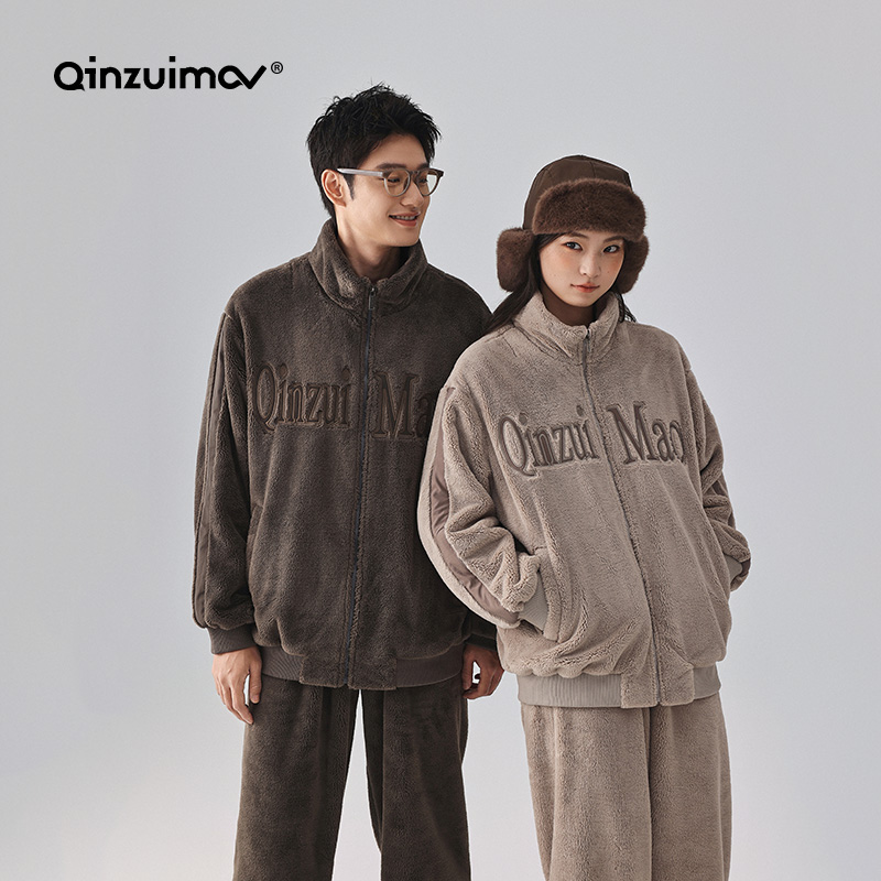 亲嘴猫软软棉情侣睡衣