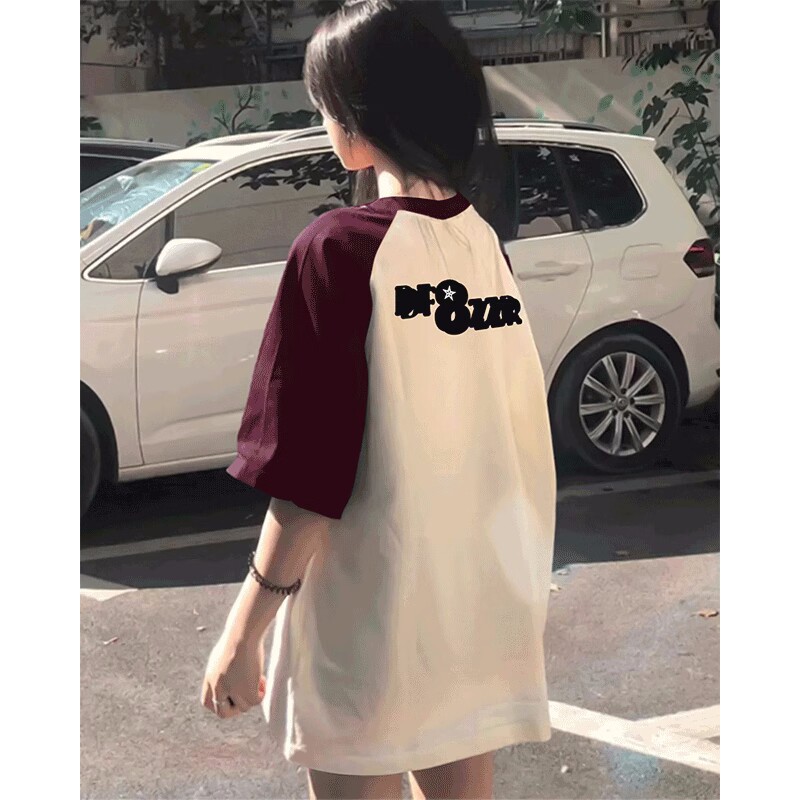 美式复古重磅纯棉短袖T恤女夏季