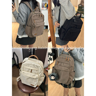 【开心不打烊】超耐看轻便多口袋廓形双肩包通勤大容量旅行背包