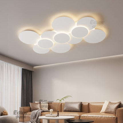 客厅灯圆形led吸顶灯房间极简卧室书房现代简约白色全屋套餐灯具