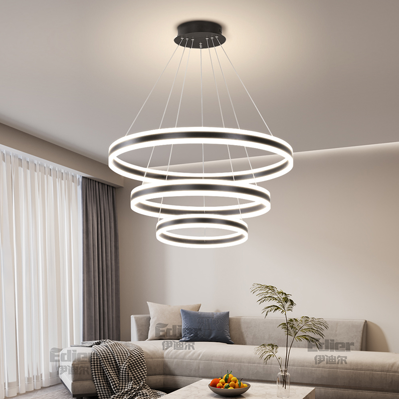 创义圆圈新款客厅吊灯双层发光
