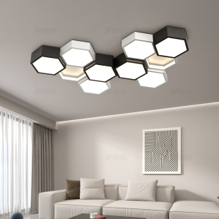 客厅灯现代极简几何形大厅主灯设计师高级感卧室全屋护眼吸顶灯