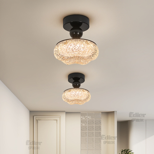 金箔树脂过道入户玄关吸顶灯轻奢走廊阳台衣帽间灯2025新款 氛围感