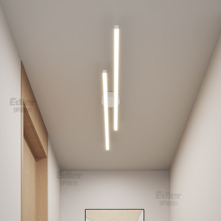 阳台玄关过道走廊衣帽间餐厅卧室吸顶灯简约现代大气长条led灯具