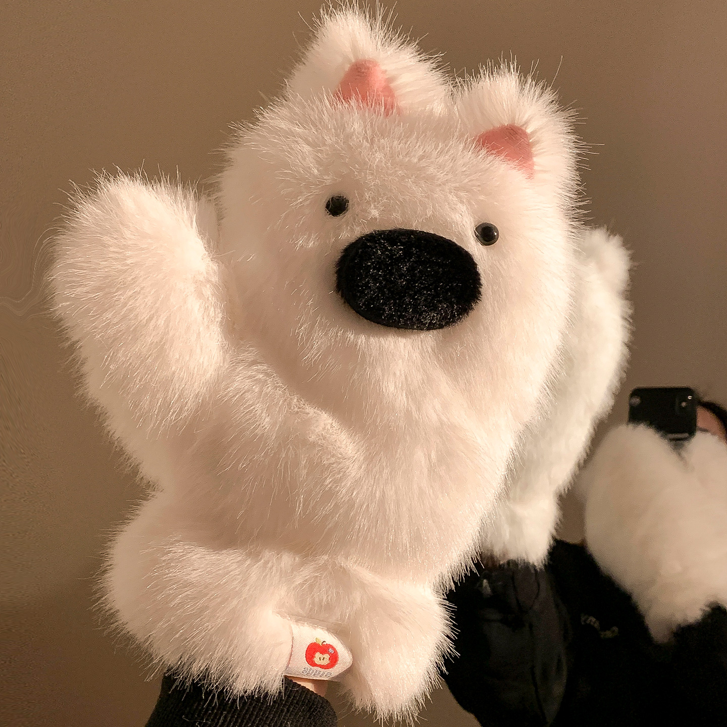 可爱西高地小狗全包毛绒手套