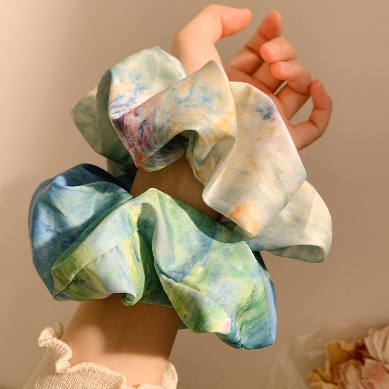 只此青绿~新中式缎面大肠发圈