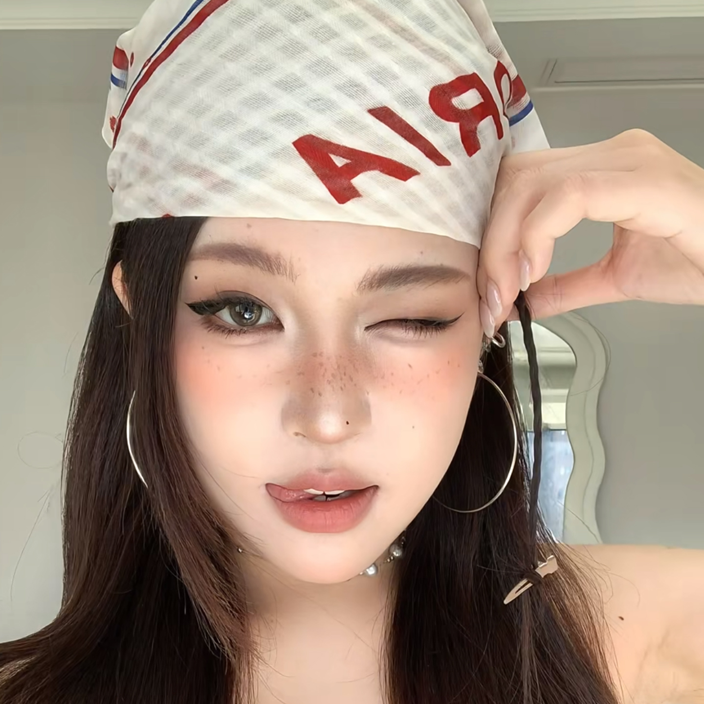 美式y2k千禧辣妹包头头巾春夏