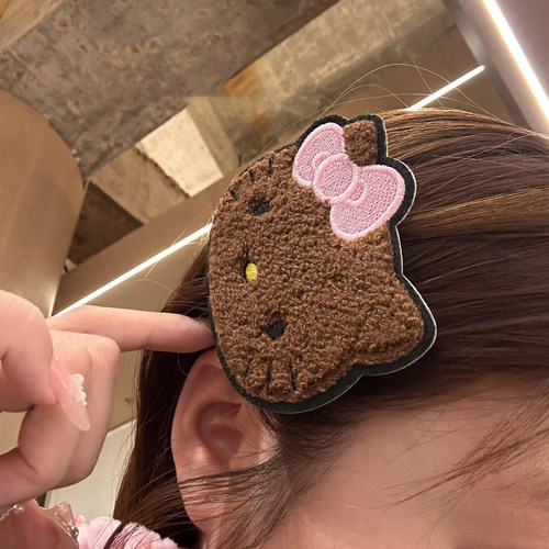 可爱黑皮Kitty猫蝴蝶结魔术贴