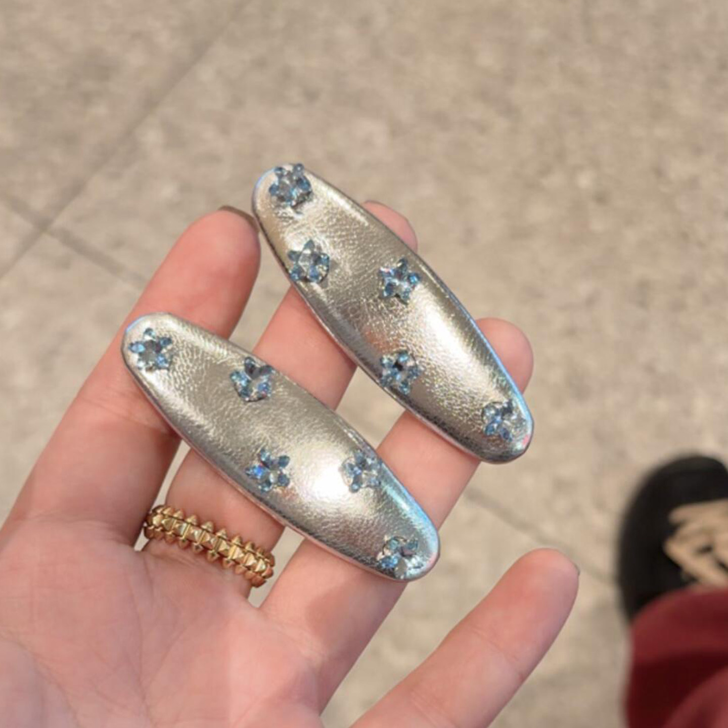 韩系ins风超闪银色水钻bb发夹女图片