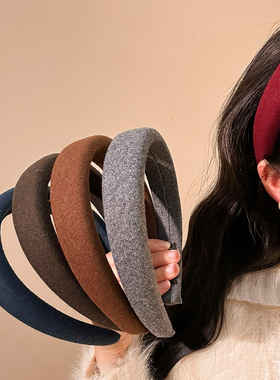 简约百搭红色布艺发箍女高颅顶洗脸日常外戴头箍圣诞头饰韩系复古