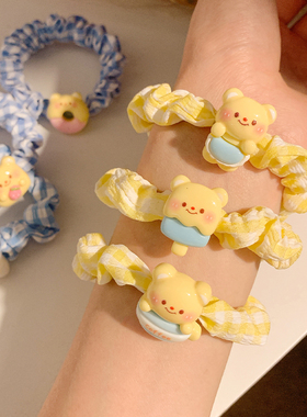 黄油果酱~可爱小熊小肠发圈女高级感皮筋头绳发饰头饰大肠圈发绳