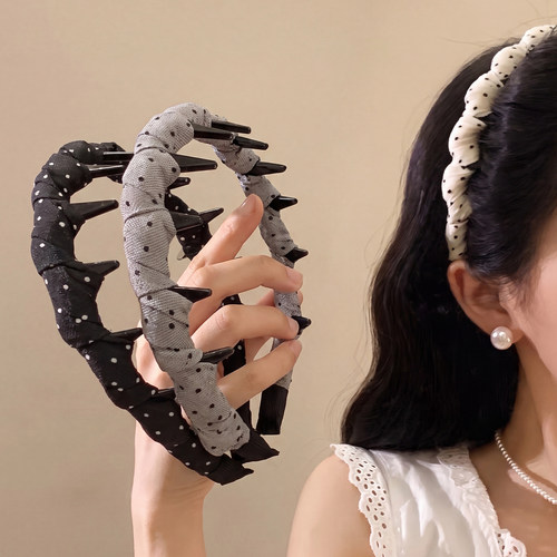 缪系波点！灰色发箍女高颅顶