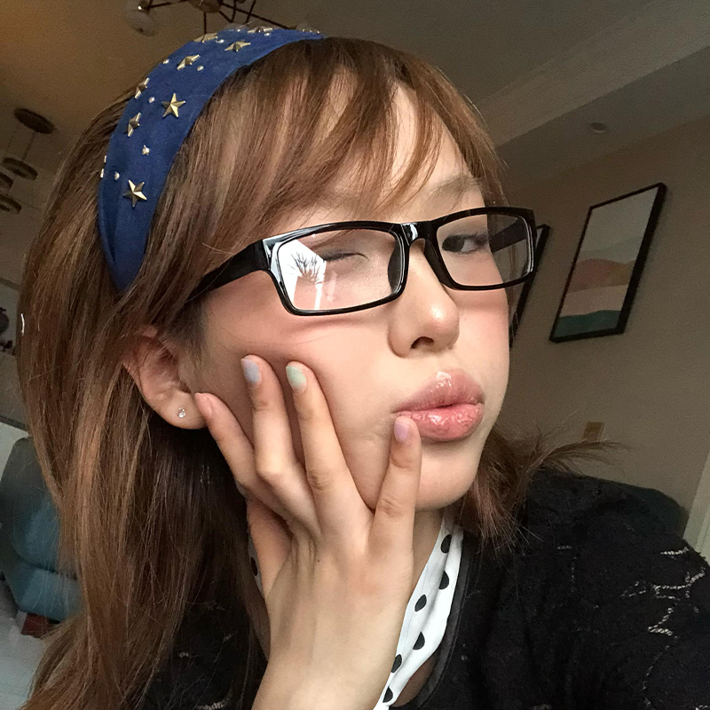 Y2K星星铆钉蓝色牛仔发箍