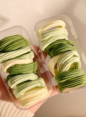 10条装~巨好看绿色小肠发圈女高级感扎发头绳高弹力韩系百搭发饰