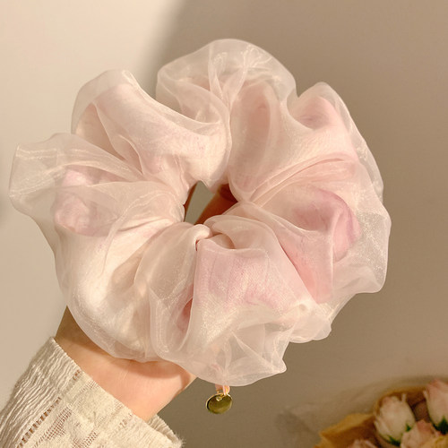 粉色晕染大肠发圈女高级感法式