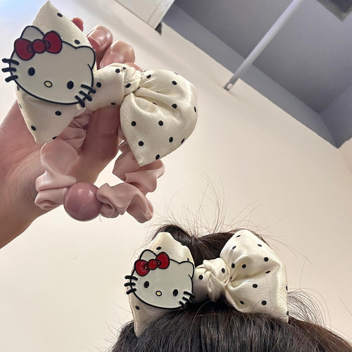 可爱波点蝴蝶结Kitty小肠发圈