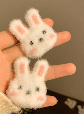 可爱腮红小兔子发夹女刘海侧边毛茸茸发卡夹子头饰小号儿童发饰