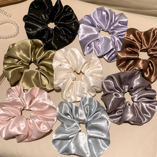 法式 烫钻缎面大肠发圈女高级感头饰丸子头气质百搭韩系扎头发发绳